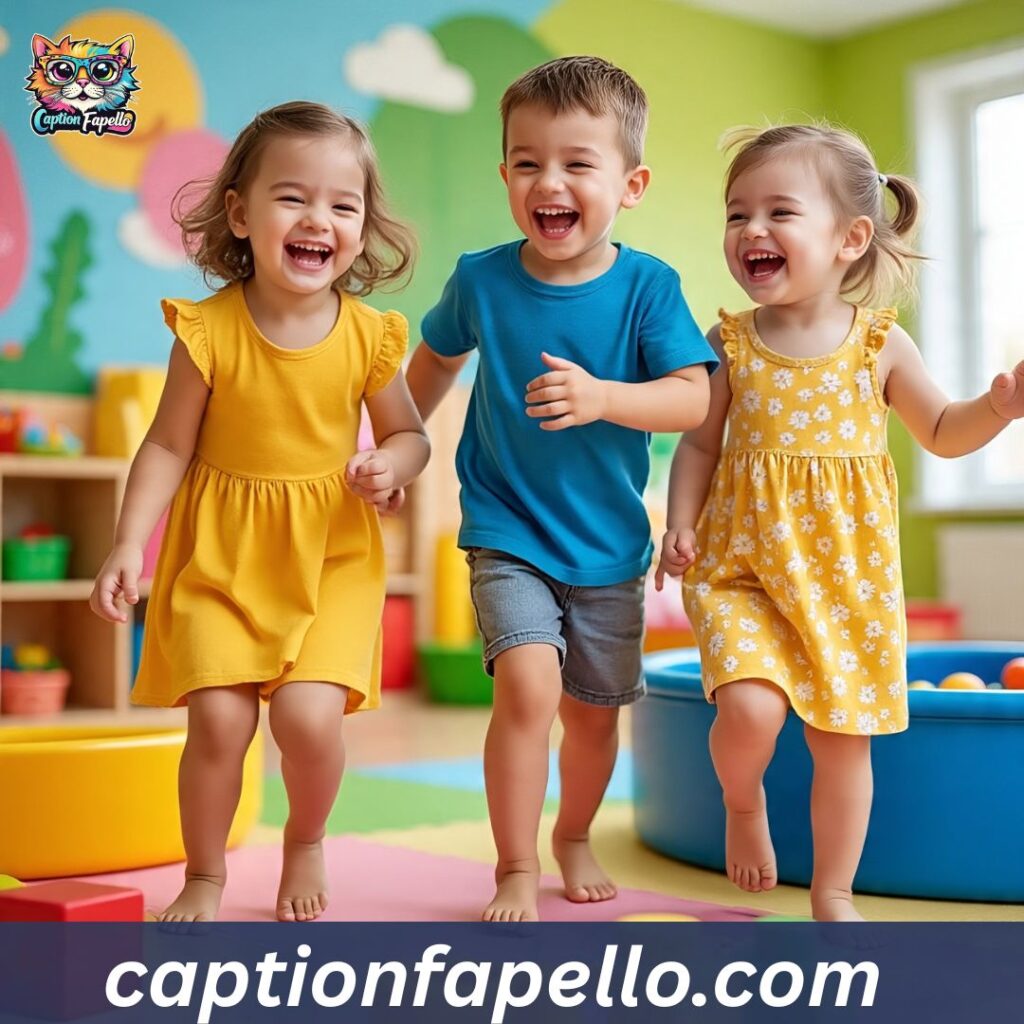 Joyful Caption for Kids Playing at Home